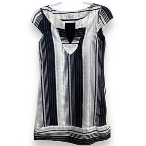 Zara - Black & White Stripe Linen Slip Dress - XS - Morocco